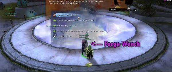 This image shows the Forge Wench Miyani in Guild Wars 2