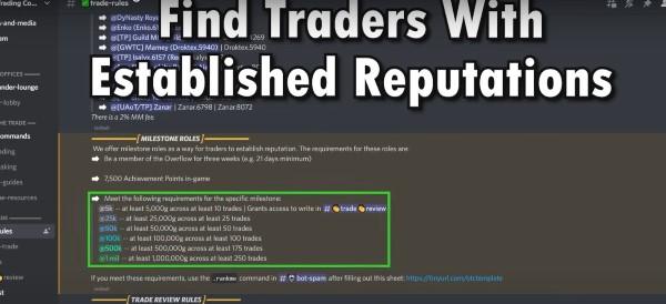 This image shows the traders with reputation on Discord