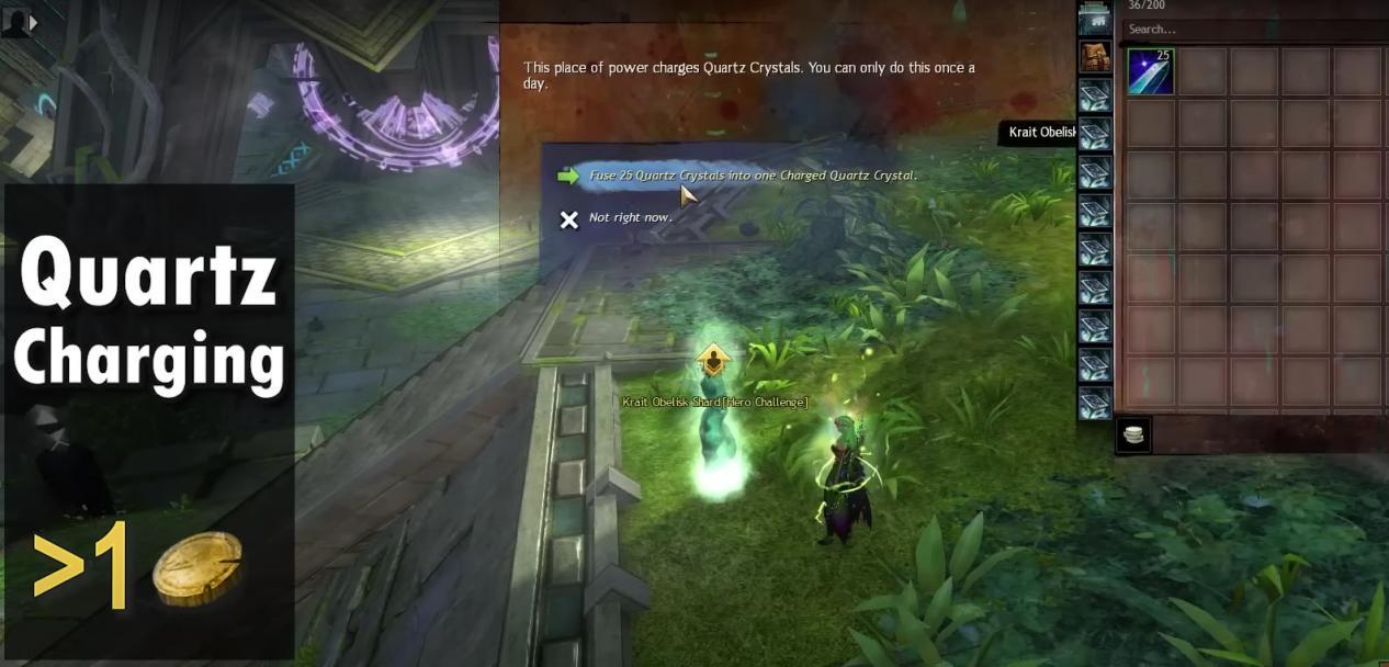 This image shows the Quartz Charging Gold GW2