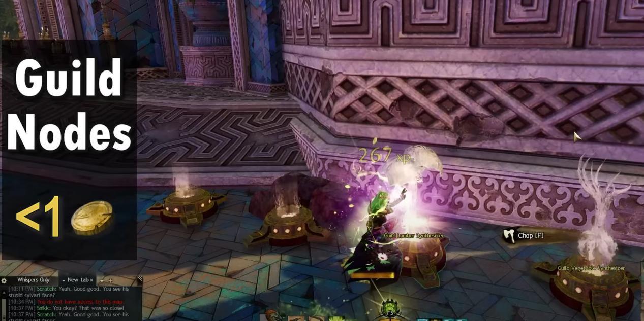 This image shows the Guild Nodes Gold GW2