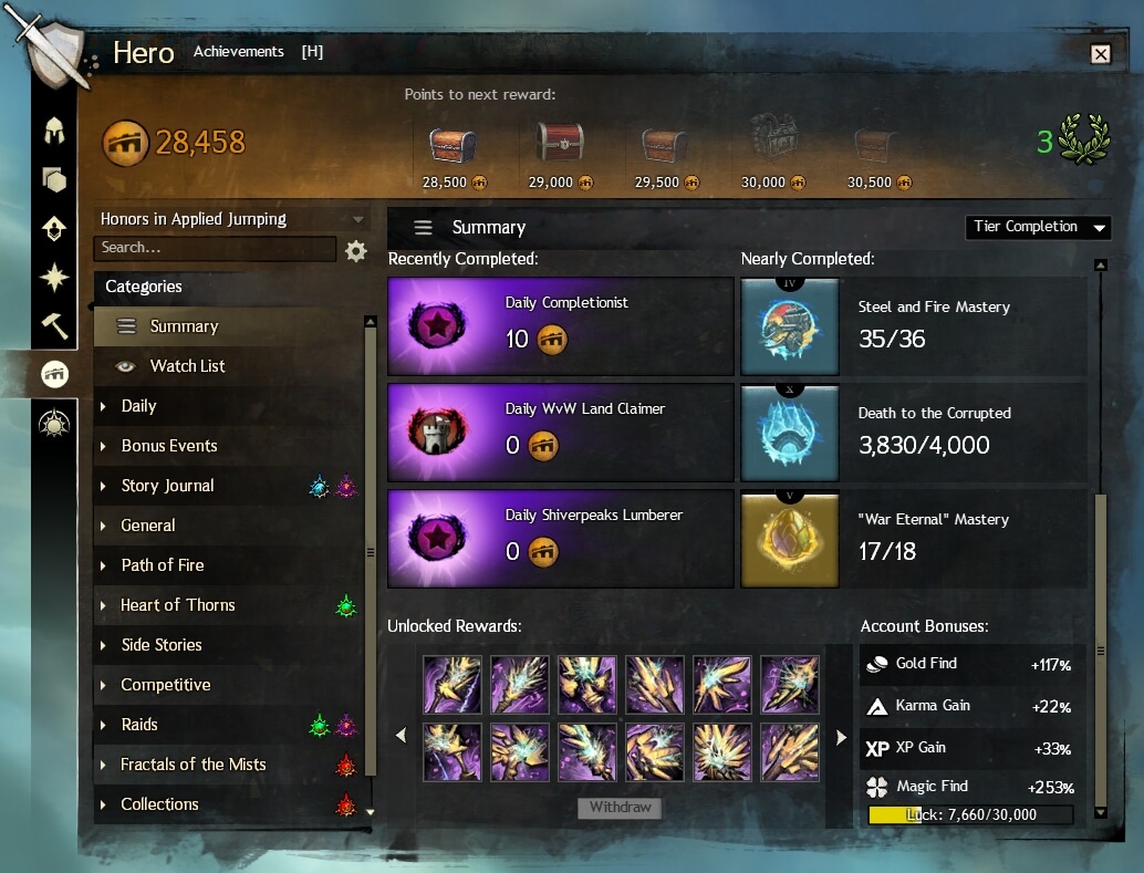 Guild Wars 2 Daily Achievements